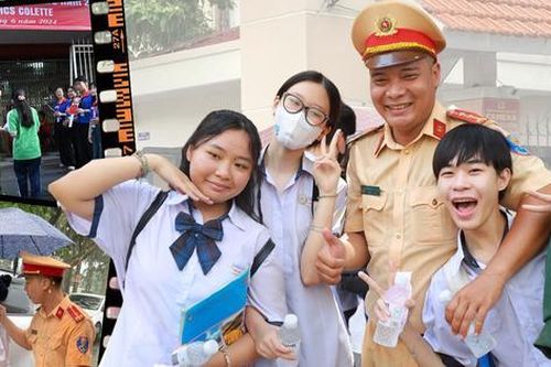 Loạt hình ảnh xúc động về những 'vệ thần' thầm lặng trong kỳ thi tốt nghiệp THPT