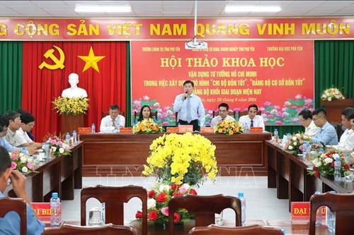 Vận dụng tư tưởng Hồ Chí Minh xây dựng 'Chi bộ bốn tốt', 'Đảng bộ cơ sở bốn tốt'