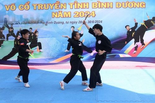 Hơn 100 vận động viên tranh tài giải Võ cổ truyền Bình Dương năm 2024