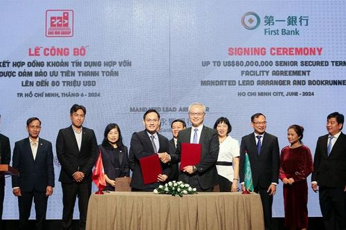 Lễ ký kết hợp đồng tín dụng hợp vốn lên đến 80 triệu USD giữa Sao Mai Group và Ngân hàng First Commercial Bank