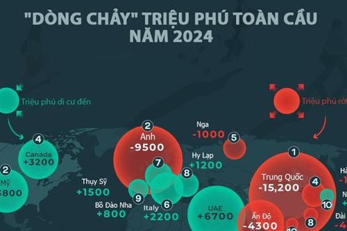 'Dòng chảy' triệu phú toàn cầu năm 2024