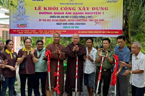 Trà Vinh: Khởi công xây dựng lộ bê-tông Quan Âm Hạnh Nguyện 1