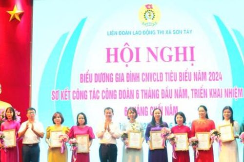 Sơn Tây: Biểu dương 54 gia đình công nhân, viên chức, lao động tiêu biểu