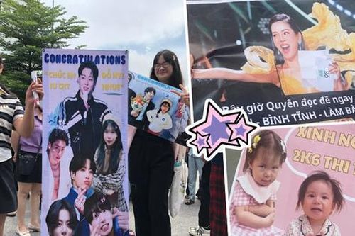 Pam Yêu Ơi tới dàn mỹ nam đều góp mặt trên banner cổ vũ sĩ tử thi tốt nghiệp