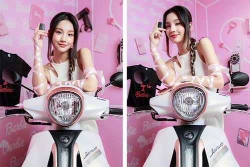 Hot girl Ceri Thu Hà đọ dáng xe tay ga Yamaha Janus