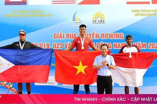 Hà Tĩnh giành 18 huy chương tại Giải Rowing U19, U23 Đông Nam Á