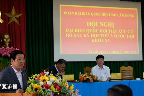 Trưởng Ban Nội chính Trung ương Phan Đình Trạc tiếp xúc cử tri Lâm Đồng