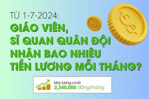 Từ 1-7-2024: Giáo viên, sĩ quan quân đội nhận bao nhiêu tiền lương mỗi tháng?