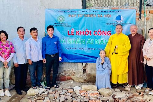 Bình Định: Ban Từ thiện xã hội Phật giáo tỉnh hỗ trợ xây nhà Nhân ái
