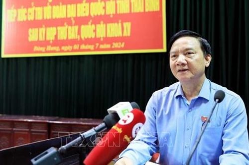 Phó Chủ tịch Quốc hội Nguyễn Khắc Định tiếp xúc cử tri tại Thái Bình