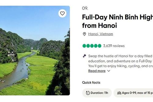 Ninh Bình vào Top 10 trải nghiệm năm 2024