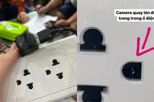 Nữ sinh phát hoảng khi tìm thấy camera giấu kín trong ổ điện