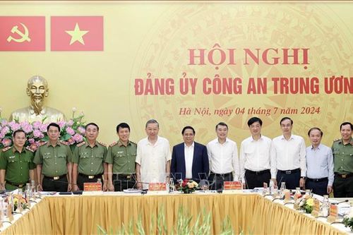 Chủ tịch nước Tô Lâm và Thủ tướng Phạm Minh Chính dự Hội nghị Đảng ủy Công an Trung ương