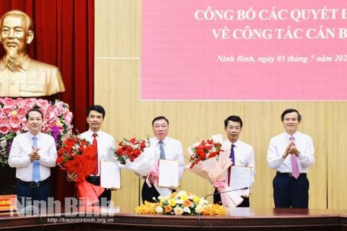 Tỉnh ủy Ninh Bình công bố các quyết định về công tác cán bộ của Ban Bí thư Trung ương Đảng