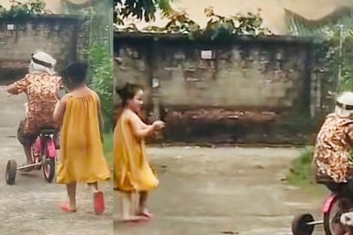 Hài hước khoảnh khắc cụ bà 100 tuổi can đảm ngồi sau 'chiến mã' của búp măng non