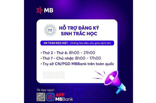 MB Bank Gia Lai hỗ trợ đăng ký sinh trắc học