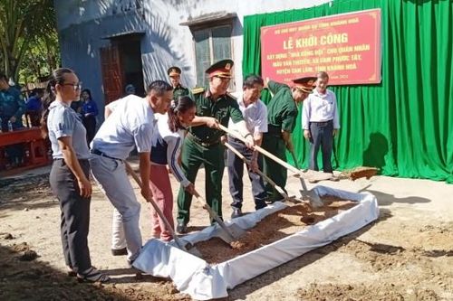 Bộ Chỉ huy Quân sự tỉnh Khánh Hòa: Khởi công xây dựng nhà đồng đội cho gia đình quân nhân có hoàn cảnh khó khăn