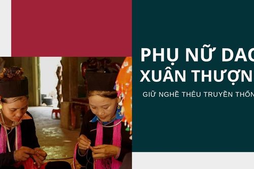 Phụ nữ Dao xã Xuân Thượng giữ nghề thêu truyền thống