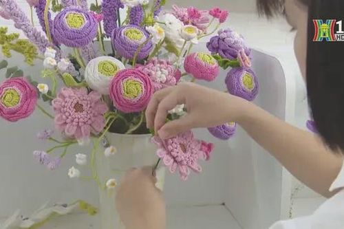 Những bó hoa bằng len nghệ thuật