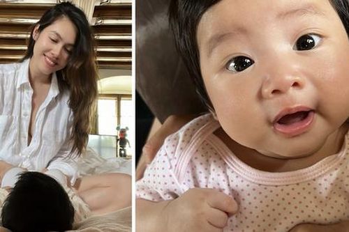 Khoảnh khắc đáng yêu của con gái Á hậu Hoàng My
