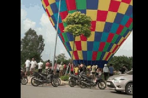 Hà Nội: Người dân hoảng hồn khi khinh khí cầu chở 9 người bất ngờ hạ xuống ruộng lúa