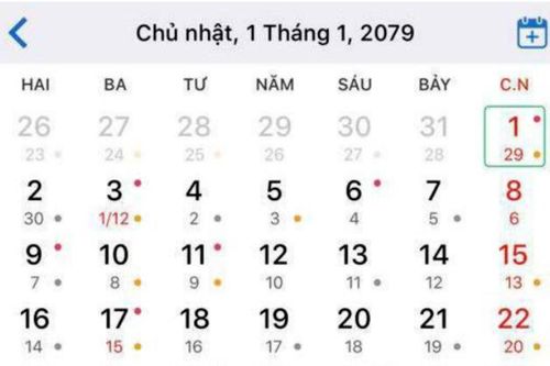 Đố bạn ngày 1/1/2079 vào thứ mấy?