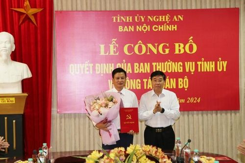 Phó Giám đốc Công an tỉnh Nghệ An được bổ nhiệm Phó Trưởng Ban Nội chính Tỉnh ủy
