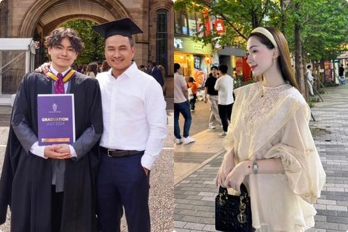 Chi Bảo dự lễ tốt nghiệp của con trai, Hòa Minzy đẹp dịu dàng