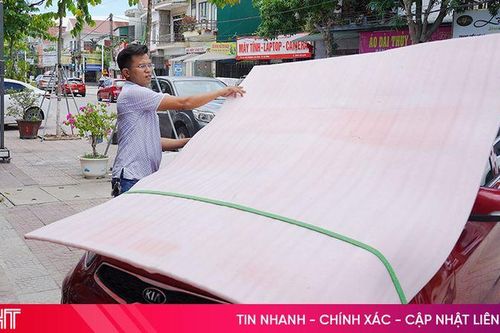 Muôn kiểu chống nắng nóng cho xe ô tô ở đô thị Hà Tĩnh