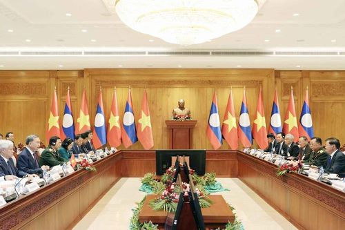 Chủ tịch nước Tô Lâm hội đàm với Tổng Bí thư, Chủ tịch nước Lào