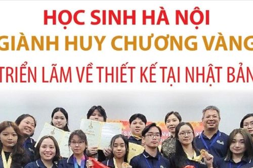 Học sinh Hà Nội giành Huy chương Vàng triển lãm về thiết kế tại Nhật Bản