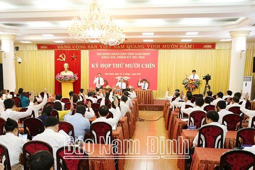 Kỳ họp thứ 19, HĐND tỉnh Nam Định khóa XIX thông qua 28 nghị quyết quan trọng