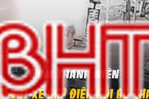 Nam thanh niên kịp vứt xe đạp điện rồi bỏ chạy trước khi nó phát nổ