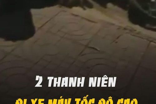 2 thanh niên đi xe máy tốc độ cao lao vào CSGT