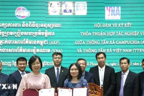 Thông tấn xã Việt Nam và Thông tấn xã Campuchia tăng cường hợp tác nghiệp vụ