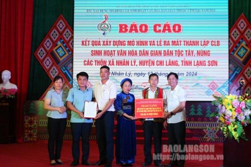 Ra mắt câu lạc bộ sinh hoạt văn hóa dân gian các thôn xã Nhân Lý, huyện Chi Lăng