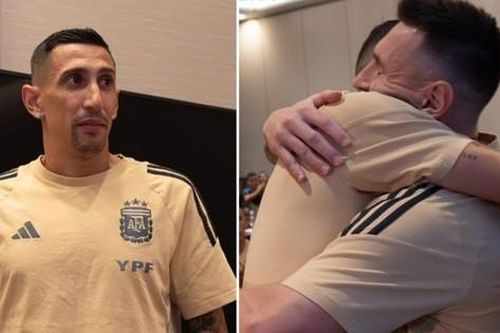 Di Maria khóc khi nhận quà tạm biệt đội tuyển Argentina từ Messi
