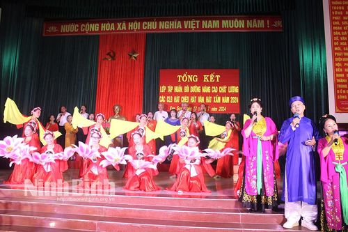 Kim Sơn tổng kết lớp tập huấn nâng cao chất lượng các CLB hát chèo, hát xẩm, hát văn và sử dụng nhạc cụ dân tộc