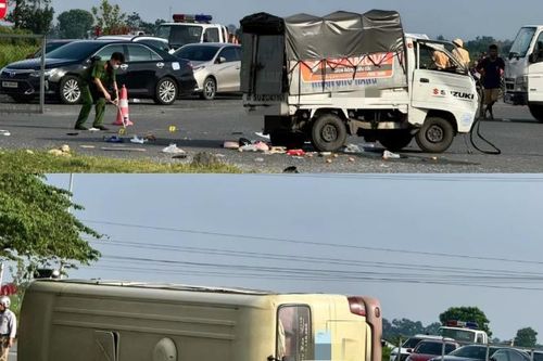 Va chạm giữa 2 ô tô khiến 18 người bị thương ở Vĩnh Phúc