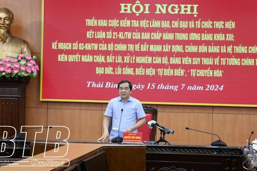 Thái Bình: Xử lý nghiêm cán bộ, đảng viên suy thoái về tư tưởng chính trị, đạo đức, lối sống