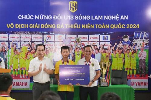 Vô địch U13 Quốc gia, Sông Lam Nghệ An được thưởng gần nửa tỷ đồng