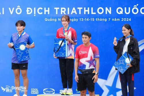 Giải vô địch Triathlon quốc gia năm 2024: Trương Hồng Uyên của Đồng Nai giành huy chương bạc nội dung Duathlon