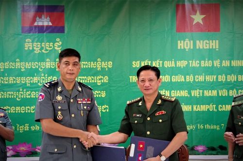Biên phòng Kiên Giang và Hiến binh tỉnh Kampot tiếp tục phối hợp bảo vệ an ninh biên giới