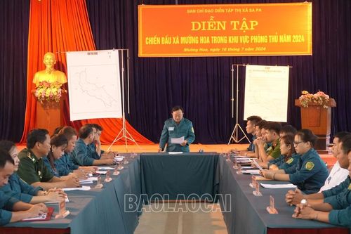 Thị xã Sa Pa tổ chức diễn tập chiến đấu trong khu vực phòng thủ cấp xã năm 2024