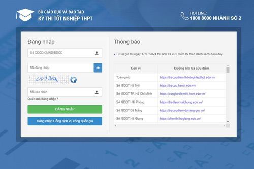 Link tra cứu điểm thi tốt nghiệp THPT 2024
