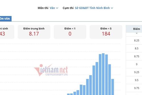 Cứ 10 thí sinh Ninh Bình thì có 7 em đạt điểm Văn tốt nghiệp THPT từ 8 trở lên