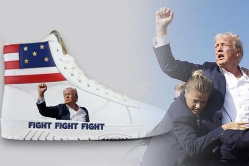 Ngài Donald Trump bán 'chạy như tôm tươi' mẫu giày thể thao in hình mình bị ám sát