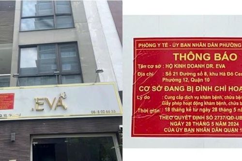 Hoạt động 'chui', hộ kinh doanh 'DR EVA' bị dán biển đỏ cảnh báo