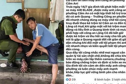 3 giờ truy đuổi từ Quảng Nam ra đến Huế bắt gã trộm xe máy