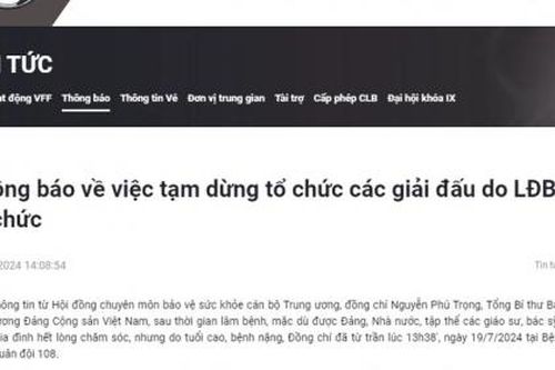 VFF tạm dừng tổ chức các giải bóng đá